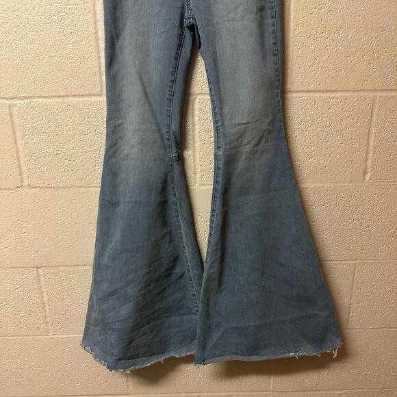 Free People Just Float On Flare Jeans Size 26 Blue Denim Festival Rodeo Western - Picture 5 of 11